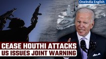 Red Sea Houthi Threat: US & 12 allies warn Houthis of military action; call for ceasefire | Oneindia