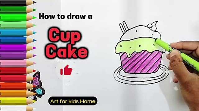 How to Draw a Cup Cake | Easy Step by Step Tutorial #howtodraw #CupCake #artforkids #artforkidshome