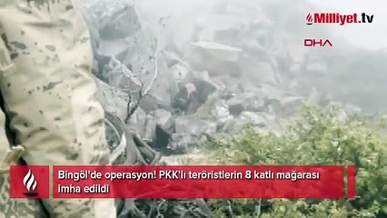 Bingöl'de operasyon: PKK'lı teröristlerin 8 katlı mağarası imha edildi