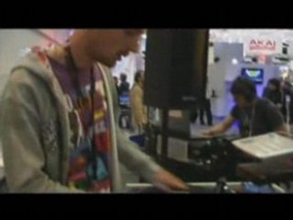 dj Troubl' at mixvibes booth MUSIKMESSE 2008