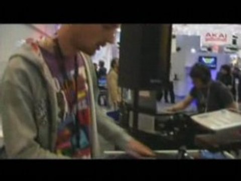 dj Troubl' at mixvibes booth MUSIKMESSE 2008