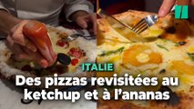 Avec ses recettes de pizza au ketchup ou à l’ananas, ce célèbre chef italien sème la discorde
