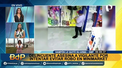 Ladrón asesina a vigilante que intentó frustrar robo en minimarket en SMP: sujeto utilizó arma de la víctima