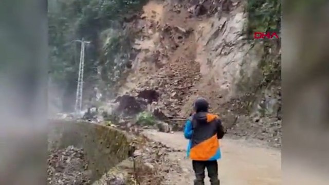Rize'de heyelan