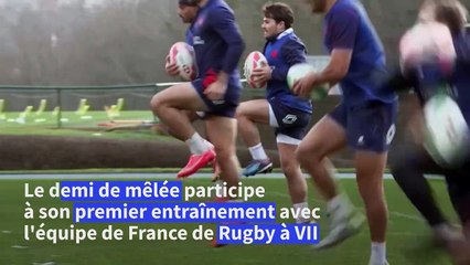 Paris-2024: Antoine Dupont s'entraîne avec l'équipe de France de rugby à VII