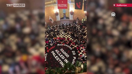 Kaliforniya Eyalet Meclisi'nde Filistin'e destek gösterisi