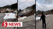 Eyewitness captures harrowing escape from landslide following Japan quake
