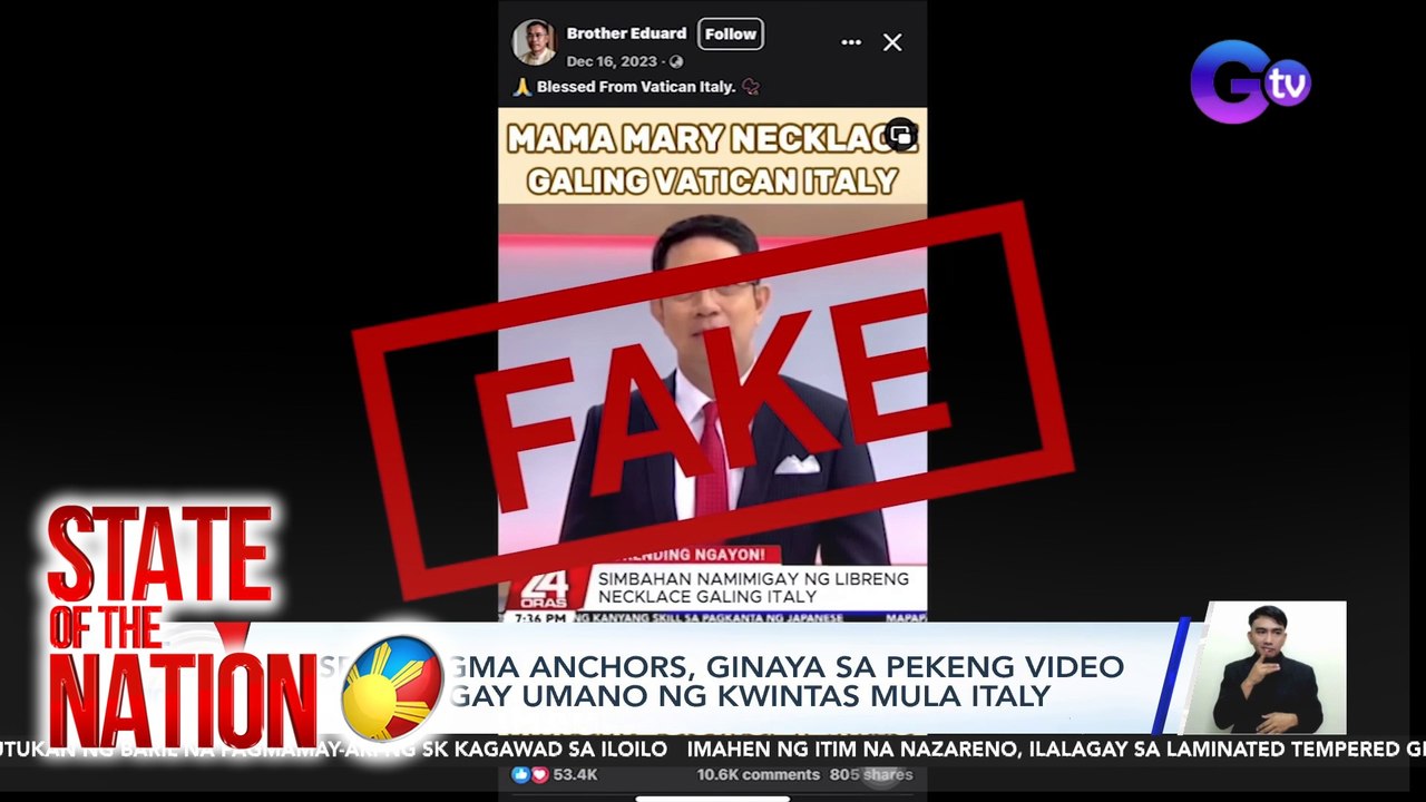 Pagbabalita ng ilang reporter ng GMA Integrated News tungkol sa pamimigay umano ng kuwintas mula Italy, peke | SONA
