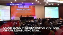 Ekspresi Gibran Keceplosan Bocorkan Materi Debat Pilpres saat Rapat Konsultasi Publik