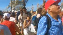 Llegada de turistas en el  primer crucero que arriba a puerto de Pedernales