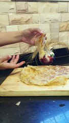 طريقه الفطير المشلتت الفلاحي بأسهل طريقه في المقلاه