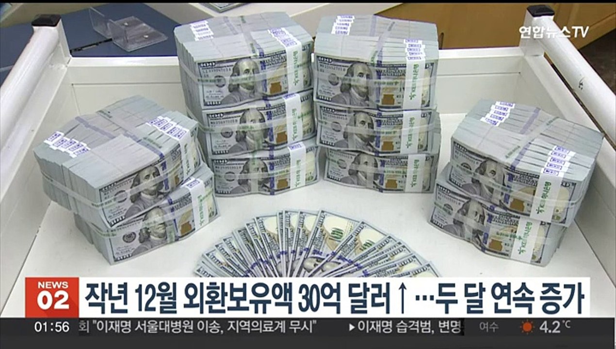 작년 12월 외환보유액 30억 달러↑…두 달 연속 증가