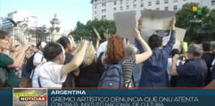 Argentina: Sindicatos de trabajadores protestan frente al Congreso ante medidas impulsadas por Milei