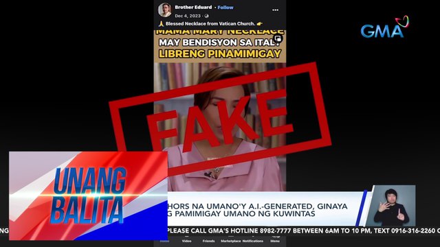 Boses ng GMA anchors na umano'y A.I.-generated, ginaya sa pekeng video ng pamimigay umano ng kuwintas | UB