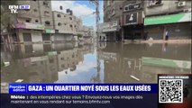 Un quartier envahi par les eaux usées dans le nord de la bande de Gaza