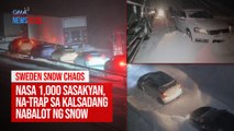 Sweden snow chaos - Nasa 1k sasakyan, na-trap sa kalsadang nabalot ng snow | GMA Integrated Newsfeed
