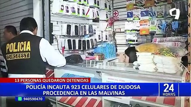 PNP incauta 923 celulares de dudosa procedencia en Las Malvinas