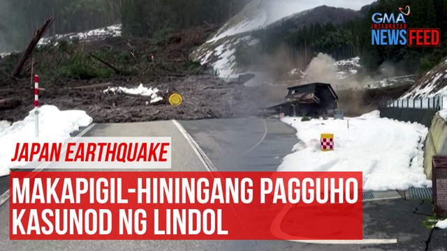 Japan Earthquake Makapigil-hiningang pagguho kasunod ng lindol | GMA Integrated Newsfeed