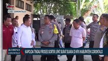 Kapolda Tinjau Proses Sortir Lipat Surat Suara di KPU Kabupaten Gorontalo