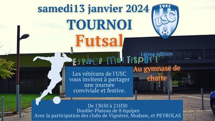 Samedi 13 janvier 2024 - TOURNOI FUTSAL VETERANS et TOURNOI AMICAL PING-PONG !