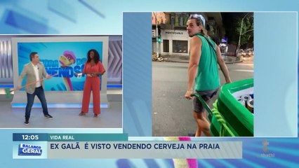 Ex-malhação é flagrado vendendo bebida na praia; veja o vídeo