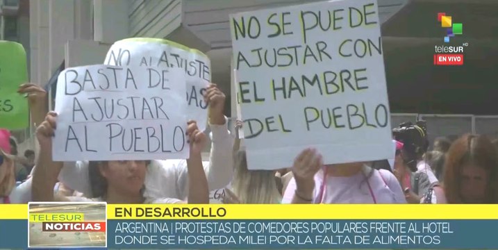 Comedores populares argentinos realizan protestas por carencia de alimentos