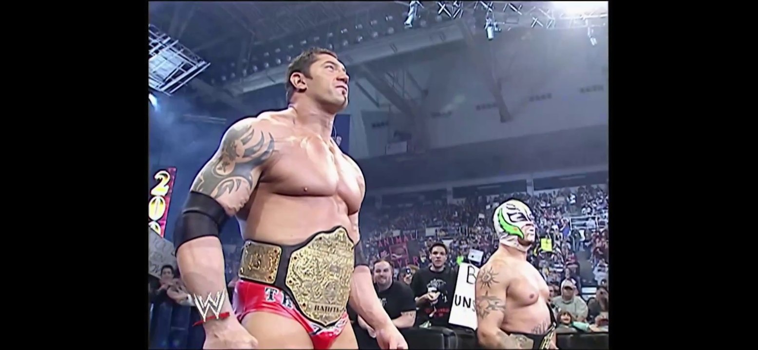 Batista and Rey Mysterio WWE Tag Team Champion Entrance Armageddon 2005