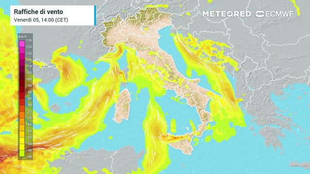 Venti molto forti al meridione