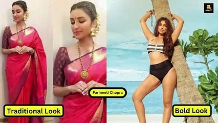 Bollywood actress in Traditional dress Vs bold Look.