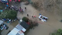 Cow rescued by dinghy after being stranded in Storm Henk floods