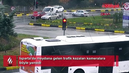 Isparta'da meydana gelen kazalar kamerada