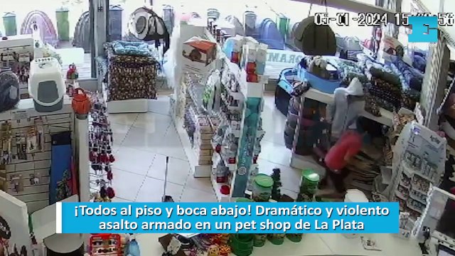 ¡Todos al piso y boca abajo! Dramático y violento asalto armado en un pet shop de La Plata