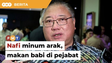 Nafi minum arak, makan babi di pejabat; Tiong cabar penuduh semuka