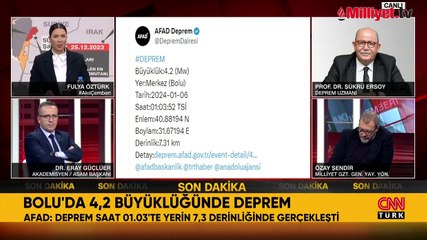 AFAD duyurdu! Bolu'da 4.2 büyüklüğünde deprem
