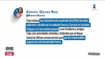 Xóchitl Gálvez condenó asesinato del aspirante a alcalde de Suchiate