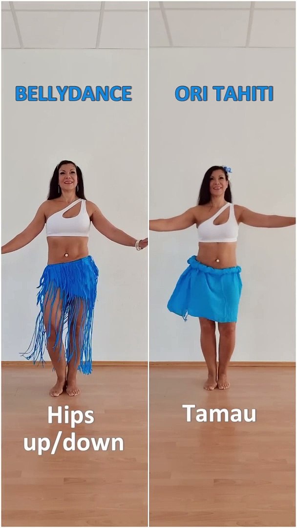 ⁣Belly dance vs. Ori Tahiti Hips up-down
