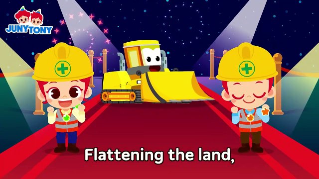 Bulldozer vs. Excavator Heavy Equipment Song Construction Vehicles Kids Song JunyTony