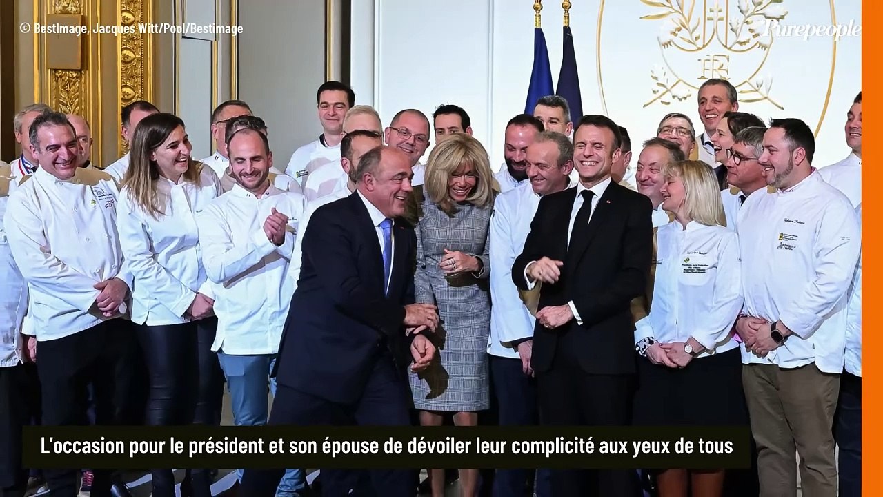 Brigitte Macron très élégante et complice avec le président : moment de détente bien mérité à l'Elysée malgré les rumeurs