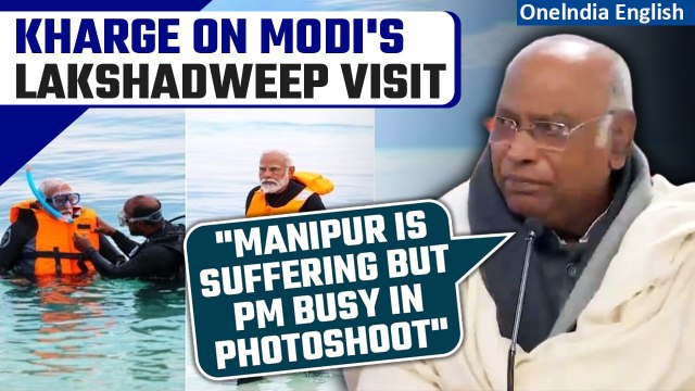 Mallikarjun Kharge Takes Jibe at PM Modi's Lakshadweep Visit, Highlights Manipur Violence | Oneindia
