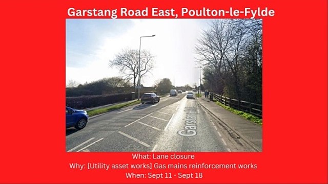 Fylde and Wyre roadworks starting Jan 8-Jan 14