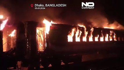 Varios muertos en el incendio en un tren de Bangladesh