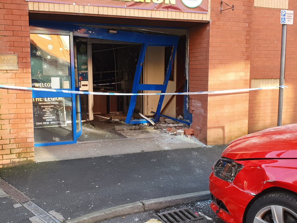 Scene of the collision at Sleaford Legionnaires Club