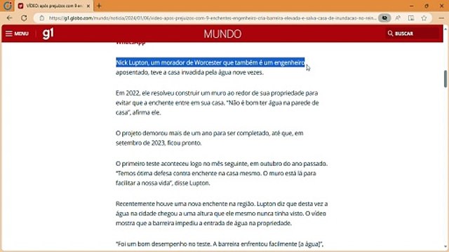 Após prejuízos com 9 enchentes, homem cria barreira elevada e salva casa de cheias