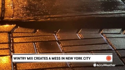 Wintry mix creating a mess on New York City streets
