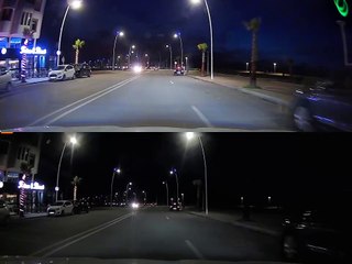 Dash cam trafic night