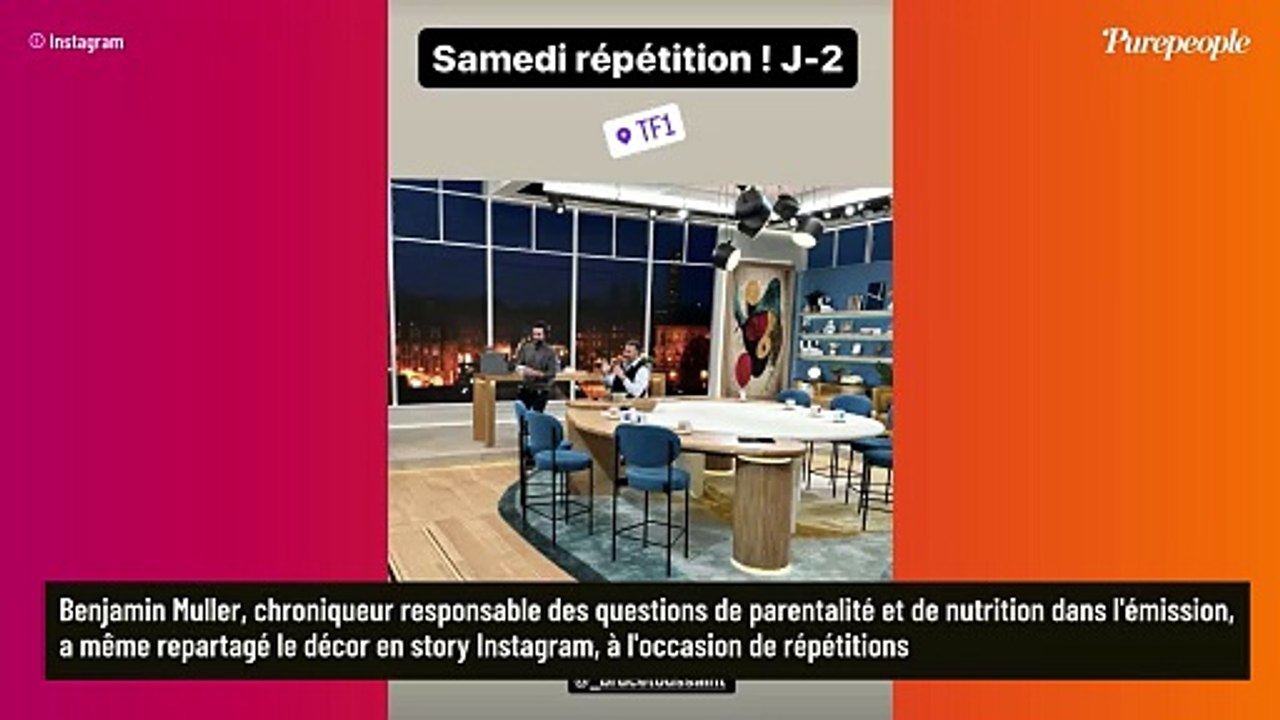 Bruce Toussaint, le plateau de l'émission Bonjour ! très travaillé : un studio façon loft avec vue sur un très chic quartier !