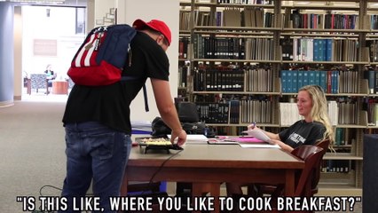 COOKING IN THE LIBRARY PRANK!!