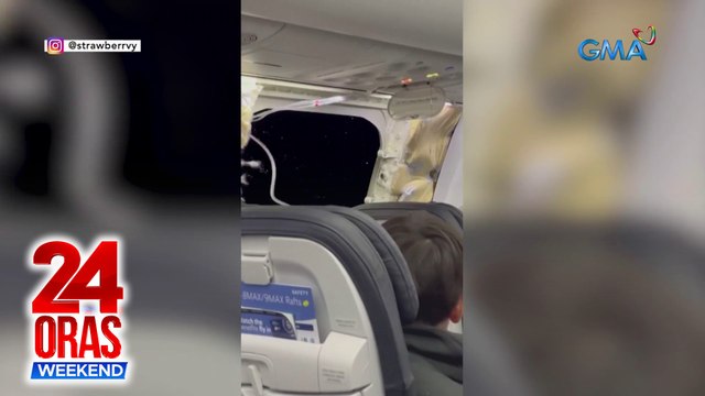 Eroplano ng Alaska Airlines, nag-emergency landing dahil biglang nabutas matapos tumalsik ang bahaging may bintana | 24 Oras Weekend