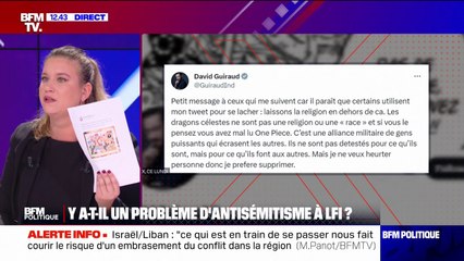 Tweet jugé antisémite de David Guiraud: "Il n'est pas possible d'avoir un débat politique et public emprisonné par les hashtags de l'extrême droite" assure Mathilde Panot