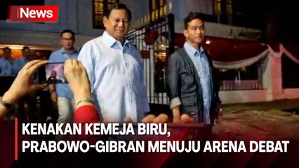 Kompak Kenakan Kemeja Biru, Prabowo-Gibran Menuju Arena Debat Ketiga
